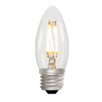 Zico C35 LED Filament Candle Bulb E27 4W 2700K Warm White 330lm Dimmable Clear | 30W Equivalent | CRI 95